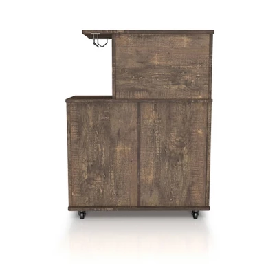 Morse Farmhouse Mobile Wine Cabinet Reclaimed Oak - HOMES: Inside + Out 6 Morse Farmhouse Mobile Wine Cabinet Reclaimed Oak - HOMES: Inside + Out - Image 4