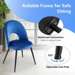 Tangkula Dining Chair Set Of 4 Velvet Upholstered Side Chair W/ Metal Base For Living Room -Baxton Home Shop GUEST b821285d 5b99 434d 83dd d5ada0e8efae