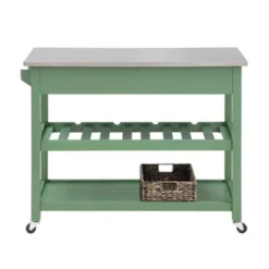 Carolina Kitchen Island With Stainless Steel Top Green - Boraam -Baxton Home Shop GUEST b8773e20 3eb4 4dd4 8ae7 ccf38e7a3466