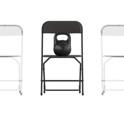 Emma And Oliver 4 Pack Of All-Weather, Extra Wide Contoured Plastic Folding Chairs With Metal Frame And 650 Lb. Static Weight Capacity 19 Emma And Oliver 4 Pack Of All-Weather, Extra Wide Contoured Plastic Folding Chairs With Metal Frame And 650 Lb. Static Weight Capacity - Image 17