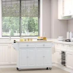 HOMCOM Rolling Kitchen Island Storage Cart Table W/ Drop Leaf Top 18 HOMCOM Rolling Kitchen Island Storage Cart Table W/ Drop Leaf Top -Baxton Home Shop GUEST b8d9059a 1ea1 4485 825d 6a147ca56c3a