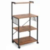 Costway 4-Tier Rolling Bakers Rack Industrial Utility Microwave Oven Stand Cart W/ Hooks -Baxton Home Shop GUEST b93adffc f0cf 47ee 9d46 e10049f084f3