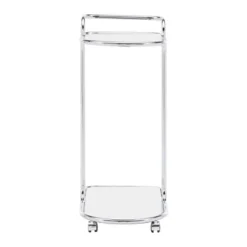 Bedford Chrome Finish Round Edge Bar Cart Silver - Inspire Q -Baxton Home Shop GUEST b9b042b9 f9ad 428e 81fe 1d349b35d320