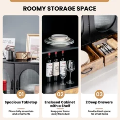 Costway Kitchen Storage Cabinet Freestanding Buffet Sideboard W/ 2 Glass Doors & Drawers 18 Costway Kitchen Storage Cabinet Freestanding Buffet Sideboard W/ 2 Glass Doors & Drawers -Baxton Home Shop GUEST b9efec68 b975 4ef1 a739 a4bc52205531