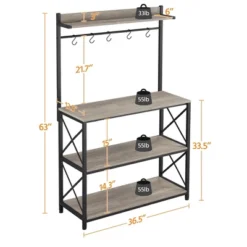 Yaheetech 4-Tier Kitchen Storage Rack With 5 S Hooks -Baxton Home Shop GUEST ba22f636 8c89 4727 9a0b 070234e8abf6