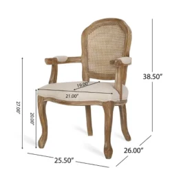 2pk Mina French Country Wood And Cane Upholstered Dining Chairs - Christopher Knight Home -Baxton Home Shop GUEST bb44b40e 91b5 4b86 a09f 69fbc661af0e