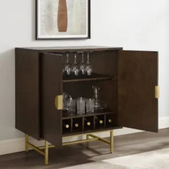 Blair Bar Cabinet Dark Brown/Gold - Crosley -Baxton Home Shop GUEST bb854652 daf7 4845 a69a 9f911df6dca7