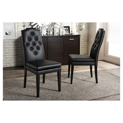 Set Of 2 Dylin Modern And Contemporary Faux Leather Dining Chairs - Baxton Studio 5 Set Of 2 Dylin Modern And Contemporary Faux Leather Dining Chairs - Baxton Studio - Image 3