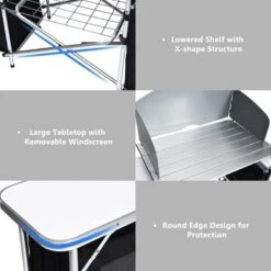 Costway Folding Portable Aluminum Camping Grill Table W/ Storage Organizer Windscreen Black 17 Costway Folding Portable Aluminum Camping Grill Table W/ Storage Organizer Windscreen Black -Baxton Home Shop GUEST bbb7657e 1649 4cf7 af11 e3818b0d490c