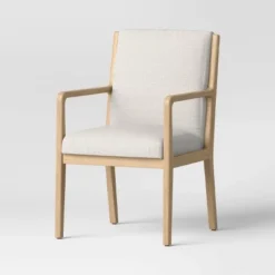 Esters Wood Arm Dining Chair Cream/Natural Wood - Threshold™ -Baxton Home Shop GUEST bbc5a349 be3d 4de4 870e d45c495b7aa3