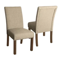 Set Of 2 Classic Parsons Chair With Nailhead Trim - Homepop -Baxton Home Shop GUEST bc76dfd5 9499 44cb 90b8 f7311c076904
