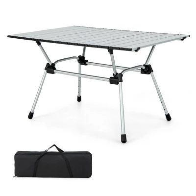 Costway Heavy-Duty Aluminum Camping Table, Folding Outdoor Picnic Table With Carrying Bag 13 Costway Heavy-Duty Aluminum Camping Table, Folding Outdoor Picnic Table With Carrying Bag - Image 11