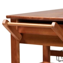 Crayton Wood And Metal Mobile Kitchen Storage Cart Oak Brown/Silver - Baxton Studio -Baxton Home Shop GUEST bd391e18 1996 4543 852d dd7d00923b05