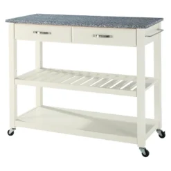 Solid Granite Top Kitchen Cart/Island With Optional Stool Storage - Crosley -Baxton Home Shop GUEST bd54d339 85bc 475c a28d 95b0a949e56a