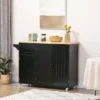 HOMCOM Triple-Cabinet Rolling Kitchen Island On Wheels, Kitchen Cart With Storage Shelf Adjustment, Rolling Utility Cart Wood, Big Drawer, Black 2 HOMCOM Triple-Cabinet Rolling Kitchen Island On Wheels, Kitchen Cart With Storage Shelf Adjustment, Rolling Utility Cart Wood, Big Drawer, Black -Baxton Home Shop GUEST bddb8f8f 32ce 42d9 8a6e b58b827ad7e2