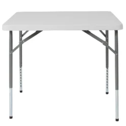 Flash Furniture 2.79-Foot Square Height Adjustable Granite White Plastic Folding Table -Baxton Home Shop GUEST be00ecb6 1cfe 4557 af2a 627f5d4fb22b