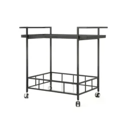 Ambrose Industrial Bar Cart - Christopher Knight Home -Baxton Home Shop GUEST bf6b8415 3197 47d2 8d47 2942b7e6998b