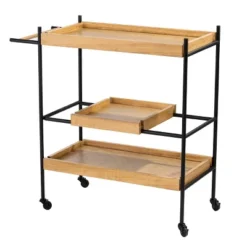 Jengarn Rolling Bar Cart Natural/Black - Aiden Lane 18 Jengarn Rolling Bar Cart Natural/Black - Aiden Lane -Baxton Home Shop GUEST bf9d9f7c 9d9f 4608 86c2 f36d7cc9bdb3
