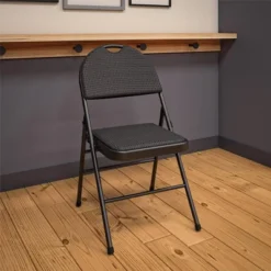 Set Of 4 Triple Braced Commercial Xl Comfort Padded Metal Folding Chair Black - Room & Joy -Baxton Home Shop GUEST bfb20e1c a5f5 4703 8bad 449d6a6eb014