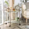 HOMES: Inside + Out Elleria Rectangular Metal Serving Cart Metal/Champagne -Baxton Home Shop GUEST bfd20a28 ac06 4c22 adb4 b8ed44f8e408