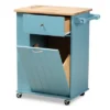 Liona Sky Wood Kitchen Storage Cart Blue/Natural - Baxton Studio -Baxton Home Shop GUEST c0092e61 f0ed 48a9 80f8 9aea7d91ad2d