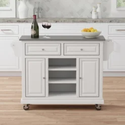 Glenwillow Home Kitchen Cart With Locking Casters -Baxton Home Shop GUEST c01c6b4c b464 436e be75 cc198b6a4e24