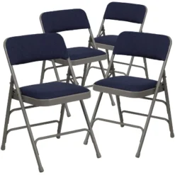 Flash Furniture 4 Pack HERCULES Series Curved Triple Braced & Double Hinged Upholstered Metal Folding Chair -Baxton Home Shop GUEST c09d61fd 7e21 4d0c 8c50 869b626b429a