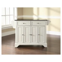 LaFayette Solid Black Granite Top Kitchen Island - White - Crosley -Baxton Home Shop GUEST c0f08c7a acfd 40cd 958d 27e6e4bf6401