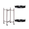 SEI Furniture Alfred 2 Tier Round Butler Table Entertainment Service Cart With Locking Caster Wheels And 2 Removable Trays For Serving, Black -Baxton Home Shop GUEST c0fe3ed9 e948 4918 a38e c4b5123299ea