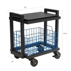 Cart System With Wheels 2 Tier Black - Atlantic -Baxton Home Shop GUEST c1024263 3e36 4d6f a29a 95ed72d30a08