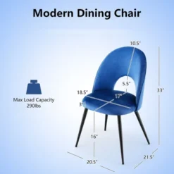 Tangkula Dining Chair Set Of 4 Velvet Upholstered Side Chair W/ Metal Base For Living Room -Baxton Home Shop GUEST c289a00e 0502 4e4d 9873 3f206d512689