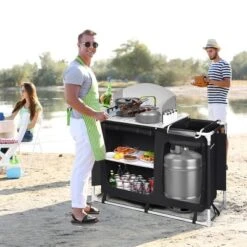 Costway Portable BBQ Camping Grill Table Kitchen Sink Station W/ Storage Organizer Basin -Baxton Home Shop GUEST c2be0956 2058 425e aa6b e5ed42d58edf