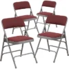Emma And Oliver 4 Pack Curved Triple Braced & Double Hinged Fabric Upholstered Metal Folding Chair -Baxton Home Shop GUEST c43f2a07 459a 4103 a209 299eaeeaa728