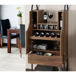 Meluse Multi Storage Wine Cabinet Light Hickory - HOMES: Inside + Out -Baxton Home Shop GUEST c44bd671 5197 4cf8 ac59 9bc8f4e6d54f
