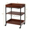 Costway 3 Tier Trolley Cart Kitchen Island Serving Bar Cart W/ Glass Holder & Wine Rack -Baxton Home Shop GUEST c469642e 1561 42c6 ae9b 769ca990717e