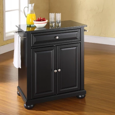 Alexandria Black Granite Top Portable Kitchen Island/Cart - Crosley 3 Alexandria Black Granite Top Portable Kitchen Island/Cart - Crosley