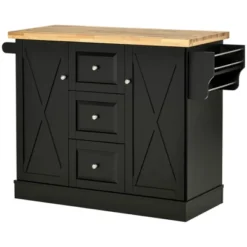 HOMCOM Farmhouse Mobile Kitchen Island Utility Cart On Wheels With Barn Door Style Cabinets, Drawers 13 HOMCOM Farmhouse Mobile Kitchen Island Utility Cart On Wheels With Barn Door Style Cabinets, Drawers -Baxton Home Shop GUEST c5cb28f7 b2b3 4d82 9307 fd77f5cff25f