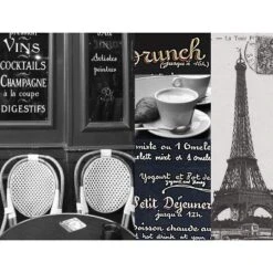 Evergreen Paris Cafe TV Trays With Stand, Set Of 4