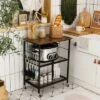 Costway 3-Tier Kitchen Serving Cart Utility Standing Microwave Rack W/ Hooks -Baxton Home Shop GUEST c65e9e08 e207 4e84 afd4 c675b4593e27