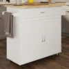 Kitchen Island With Spice Rack And Storage Cabinet – Rolling Cart With Drawers To Use As Coffee Bar, Microwave Stand Or Storage By Lavish Home (White) -Baxton Home Shop GUEST c6bb6514 34cc 4644 a84e 005906de82b8
