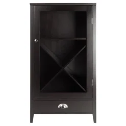 X-Panel Modular Bordeaux Wine Cabinet Wood/Black Espresso - Winsome