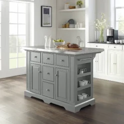 Julia Stainless Steel Top Kitchen Island - Crosley