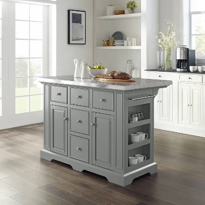Julia Stainless Steel Top Kitchen Island - Crosley 3 Julia Stainless Steel Top Kitchen Island - Crosley