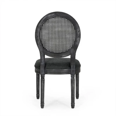 2pk Aquilla French Country Wood And Cane Upholstered Dining Chairs - Christopher Knight Home 4 2pk Aquilla French Country Wood And Cane Upholstered Dining Chairs - Christopher Knight Home - Image 2