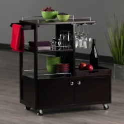 Galen Entertainment Cart With Serving Tray Wood/Espresso - Winsome -Baxton Home Shop GUEST c753d23b ffc0 4757 aa4b 10fb6cb491ed