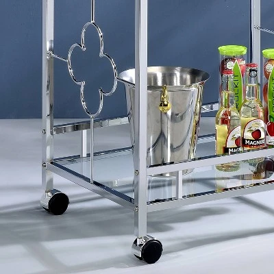 Buncrana Glass Top Serving Cart Chrome - MiBasics 4 Buncrana Glass Top Serving Cart Chrome - MiBasics - Image 2