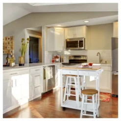 Breakfast Cart With Drop Leaf Table & Stool Set - Flora Home -Baxton Home Shop GUEST c77b8e89 b822 4325 86dd 795f775c3a76