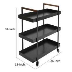 Metal Frame Bar Cart With Tray Shelves Black - The Urban Port -Baxton Home Shop GUEST c7a0ddb5 6ac4 4d40 b1db 3fef66e40fdd