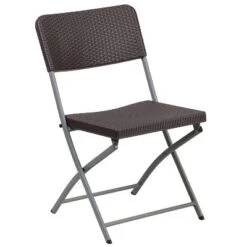Flash Furniture 2 Pack HERCULES Series Brown Rattan Plastic Folding Chair With Gray Frame -Baxton Home Shop GUEST c85092f8 b8cb 41b3 9cf4 83e4c53fb402