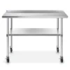 GRIDMANN Stainless Steel Table With Backsplash & 4 Casters (Wheels), NSF Commercial Kitchen Work & Prep Table -Baxton Home Shop GUEST c85ea135 71fa 4dd8 8b66 988f3e501ca2